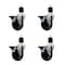 Service Caster 4'' Soft Rubber Swivel 1-7/8'' Expanding Stem Caster Set with Brake, 4PK SCC-EX20S414-SRS-PLB-178-4 - alternate 1